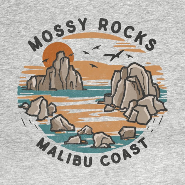 Mossy Rocks, Malibu Coast by Tees For UR DAY